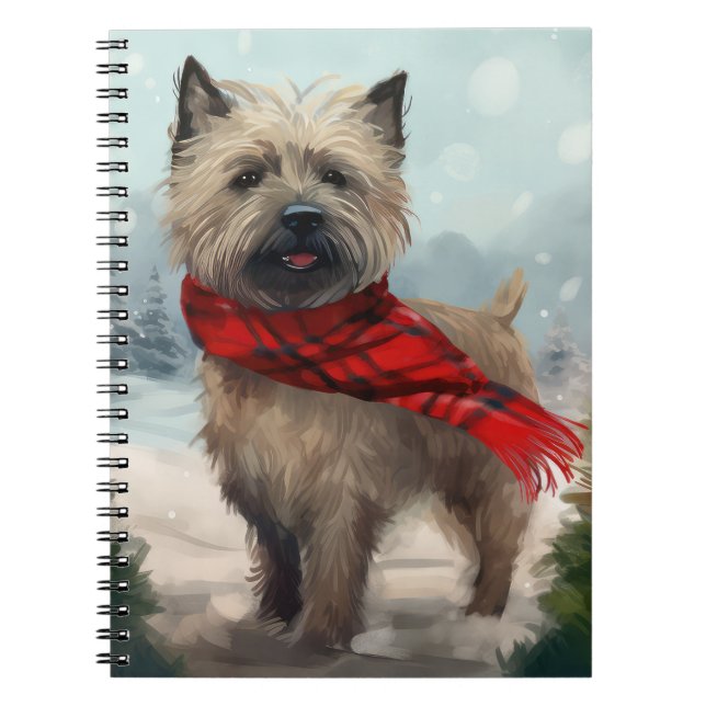 Cairn Terrier Dog im Schnee Weihnachten Notizblock (Vorderseite)