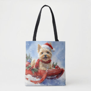 Cairn Terrier Dog in Sledge Let it Schnee Weihnach Tasche