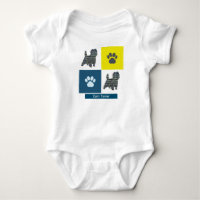 Cairn Terrier Dog & Paw Y&B Grid Square