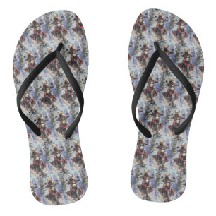 Cairn Terrier Dog Riding Motorrad Weihnachten Flip Flops