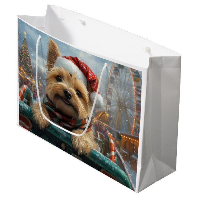 Cairn Terrier Dog Roller Untersetzer Weihnachten Große Geschenktüte (Vorderseite Schrägansicht)
