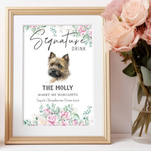 Cairn Terrier Dog Signature Drink Signature Poster