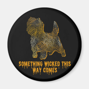 Cairn Terrier Dog Silhouette Spaß Halloween Magnet