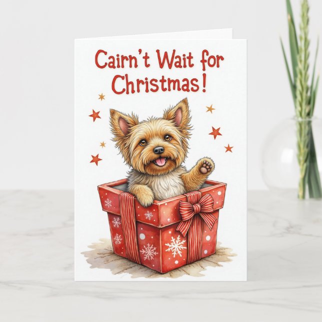 Cairn Terrier Dog Weihnachtsfeiertag Gruß Karte (Vorderseite)