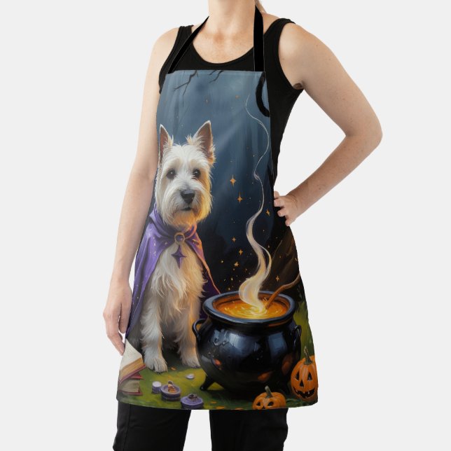 Cairn Terrier Dog Whimsical Halloween Malerei Schürze (InSitu)