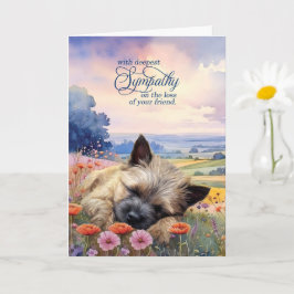 Cairn Terrier Dog with Wildflowers Pet Sympathy Karte