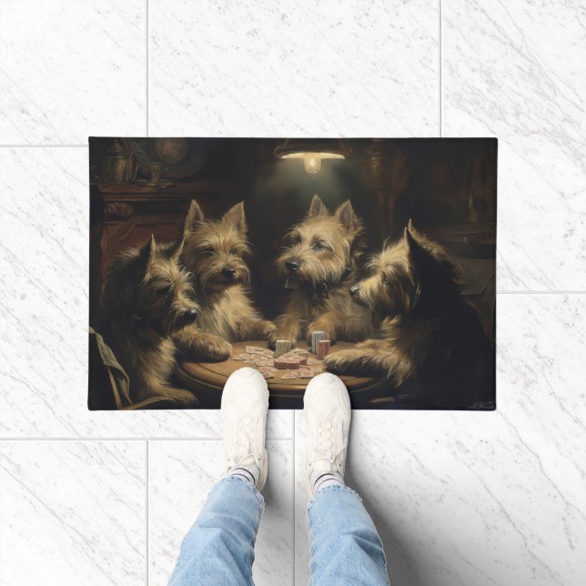 Cairn Terrier Dogs Poker Art Fußmatte (Indoor)
