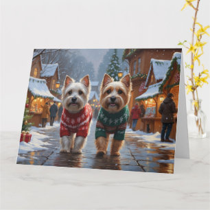Cairn Terrier Dogs Weihnachtsschneeurlaub Karte