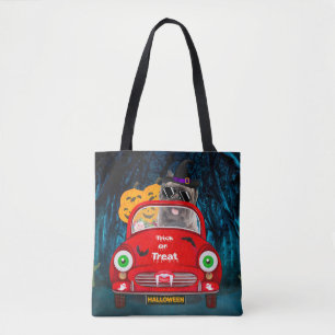 Cairn Terrier Driving Car Beängstigend Halloween Tasche