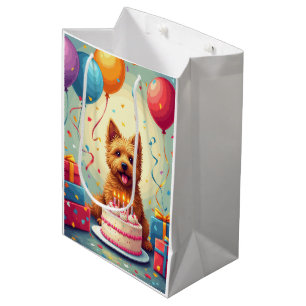 Cairn Terrier Geburtstagsfeier Mittlere Geschenktüte