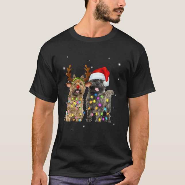 Cairn Terrier Geschenk Weihnachtsbaum Rentier Dog  T-Shirt (Vorderseite)