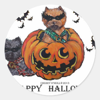 Cairn Terrier Halloween Runder Aufkleber