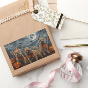 Cairn Terrier Halloween Spooky Rechteckiger Aufkleber