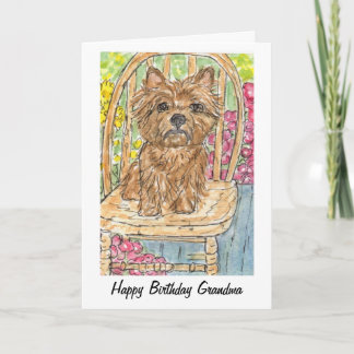 Cairn Terrier Happy Birthday Oma Gran Card Karte