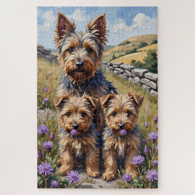 Cairn Terrier Heather Feld Kunst (Vertikal)