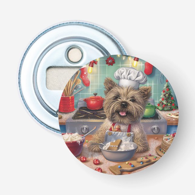 Cairn Terrier Holiday Baking: Feierliche Weihnacht Flaschenöffner (Vorderseite)