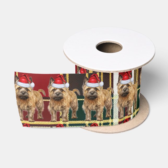 Cairn Terrier Holiday Kariert Funny Dog Weihnachte Satinband (Spule)