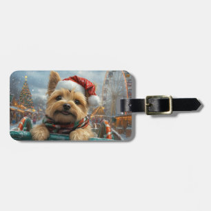 Cairn Terrier Hund Achterbahn Weihnachten Gepäckanhänger
