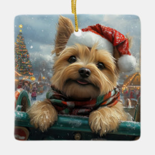Cairn Terrier Hund Achterbahn Weihnachten Keramikornament
