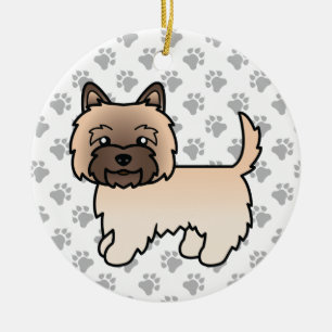 Cairn Terrier Hund Cute Illustration & Pfoten Keramik Ornament