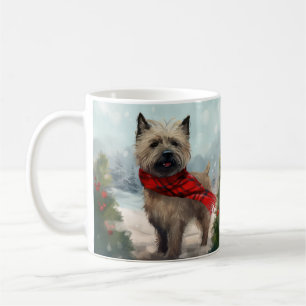 Cairn Terrier Hund im Schnee Weihnachten Kaffeetasse