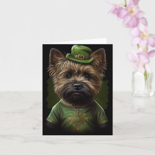 Cairn Terrier Hund im St. Patrick's Day Kleid Karte