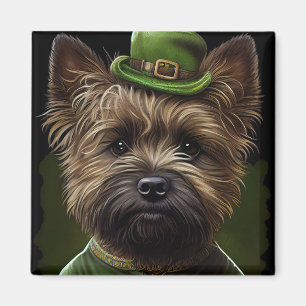 Cairn Terrier Hund in St. Patrick's Day Dress Magnet