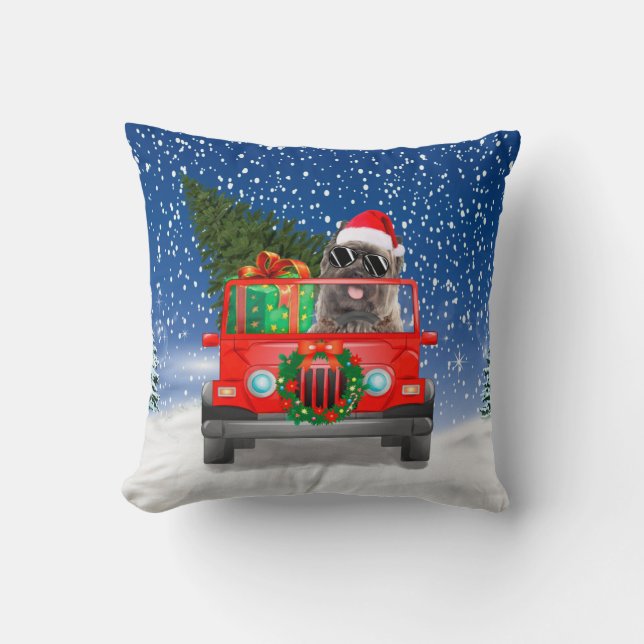 Cairn Terrier Hund mit Weihnachtsgeschenken Kissen (Vorderseite)