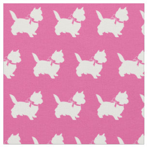 Cairn Terrier Hund Silhouette Pink Stoff