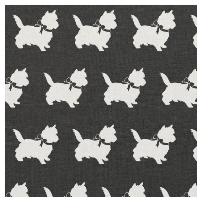Cairn Terrier Hund Silhouette Stoff (Nahaufnahme)
