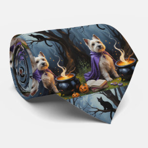 Cairn Terrier Hund Whimsical Halloween-Malerei Krawatte