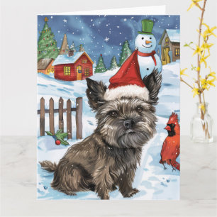 Cairn Terrier Hund Winter Wonderland Weihnachtsfre Karte
