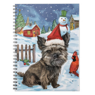 Cairn Terrier Hund Winter Wonderland Weihnachtsfre Notizblock