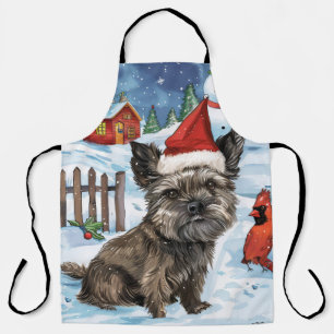 Cairn Terrier Hund Winter Wonderland Weihnachtsfre Schürze