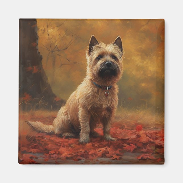 Cairn Terrier im Herbst Leaves Fall Inspiriert Magnet (Vorne)