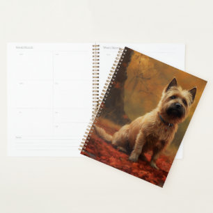 Cairn Terrier im Herbst Leaves Fall Inspiriert Planer