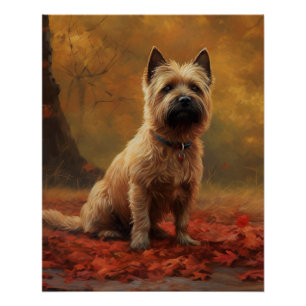 Cairn Terrier im Herbst Leaves Fall Inspiriert Poster