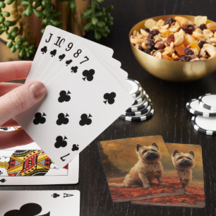 Cairn Terrier im Herbst Leaves Fall Inspiriert Spielkarten