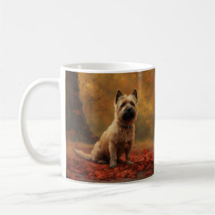 Cairn Terrier im Herbstlaub Fall Inspiriert Kaffeetasse