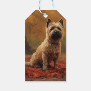 Cairn Terrier im Herbstlaubfall inspiriert Geschenkanhänger
