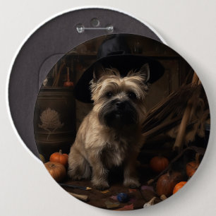 Cairn Terrier Kürbisse Halloween Gruselig Button