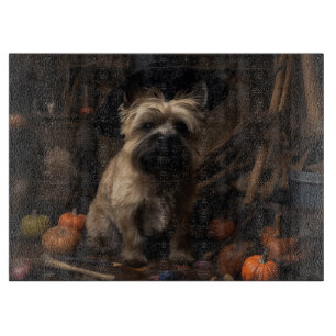 Cairn Terrier Kürbisse Halloween Gruselig Schneidebrett