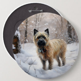 Cairn Terrier Lass es schneien Weihnachten Button
