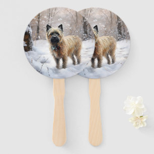 Cairn Terrier Lass es schneien Weihnachten Fächer