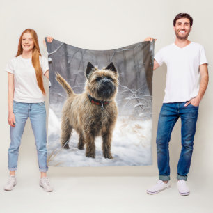 Cairn Terrier Lass es schneien Weihnachten Fleecedecke
