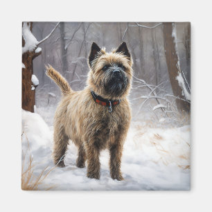 Cairn Terrier lässt es Weihnachten schnee Magnet