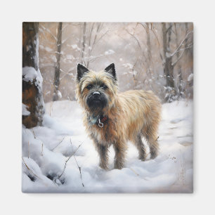 Cairn Terrier lässt es Weihnachten schnee Magnet