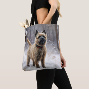 Cairn Terrier lässt es Weihnachten schnee Tasche
