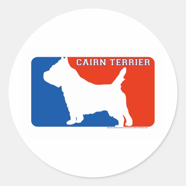 Cairn Terrier Major League Dog Sticker (Vorderseite)