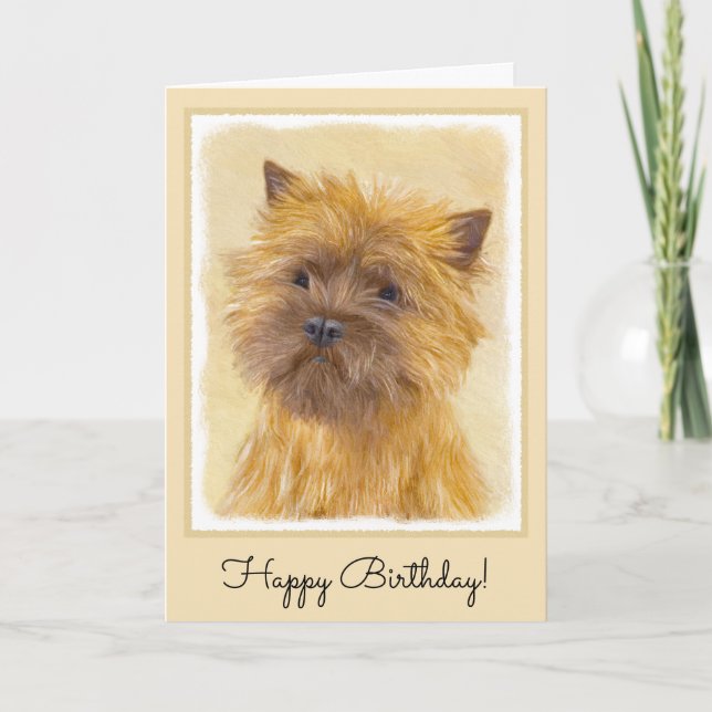 Cairn Terrier Malerei - Niedliche Original Hunde K Karte (Vorderseite)